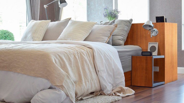 Ambiente diseñado con melamina Cerezo Picasso de Finsa Berzal Bricomaderas Valladolid
