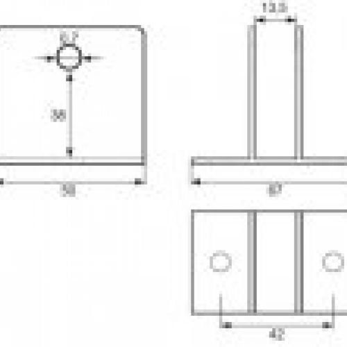 Croquis pinza escuadra para unión lateral