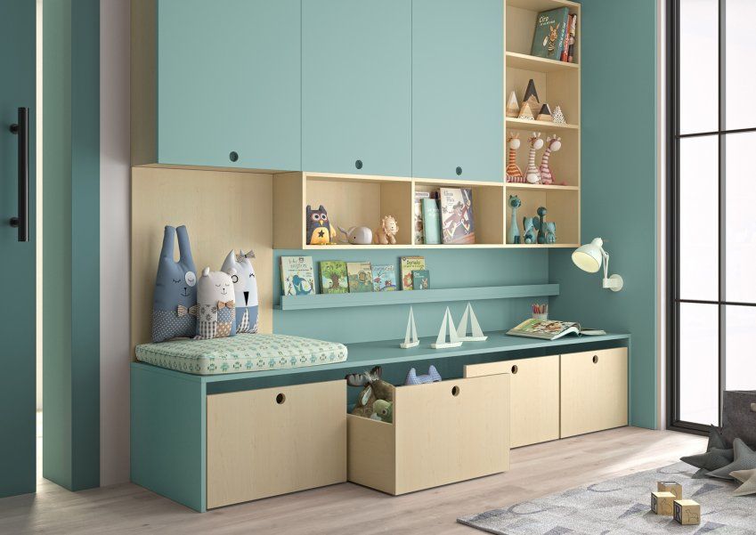 Decoración realizada con la melamina Maple Blanco de Finsa