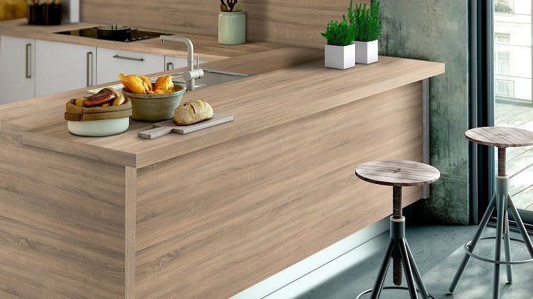 Decoración realizada con melamina Cambrian Oak de Finsa Berzal Bricomaderas Valladolid