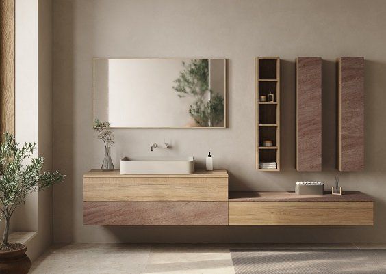 Decoración realizada con el diseño Borneo Wood de Finsa