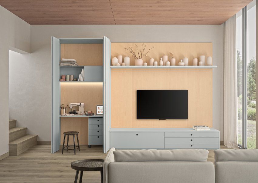 Decoración ambientada con el diseño Roble Bello de Finsa