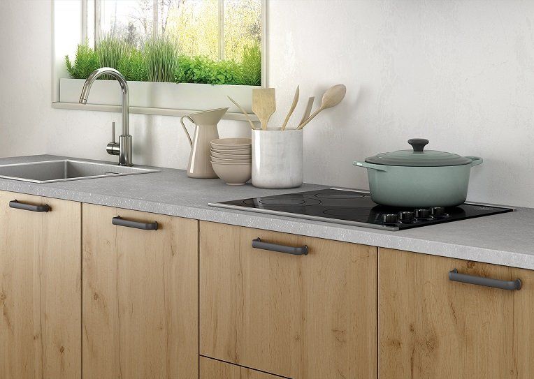 Ambiente decorativo con melamina Roble Hércules de Finsa, Berzal Bricomaderas en Valladolid