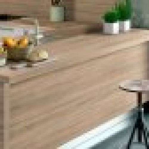 Decoración realizada con melamina Cambrian Oak de Finsa Berzal Bricomaderas Valladolid
