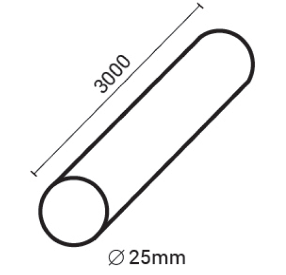 Croquis perfil tubo para cabinas sanitarias