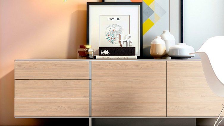 Ambiente decorativo con melamina Natural Grey de Finsa Berzal Bricomaderas Valladolid