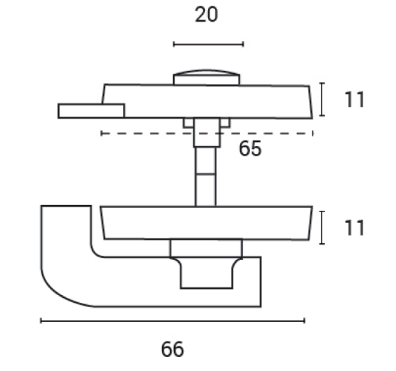 Esquema condena y desbloqueo con indicador para cabinas sanitarias