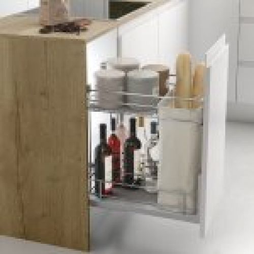 Aplicación módulo botellero panero extraíble para muebles de cocina de Menage Confort de Berzal Bricomaderas en Valladolid