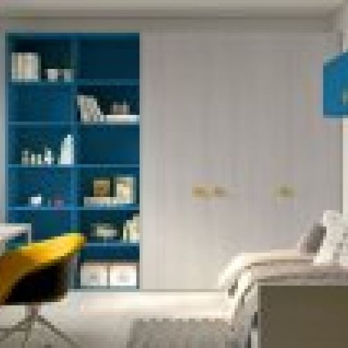 Decoración realizada con la melamina Roble Virginia de finsa