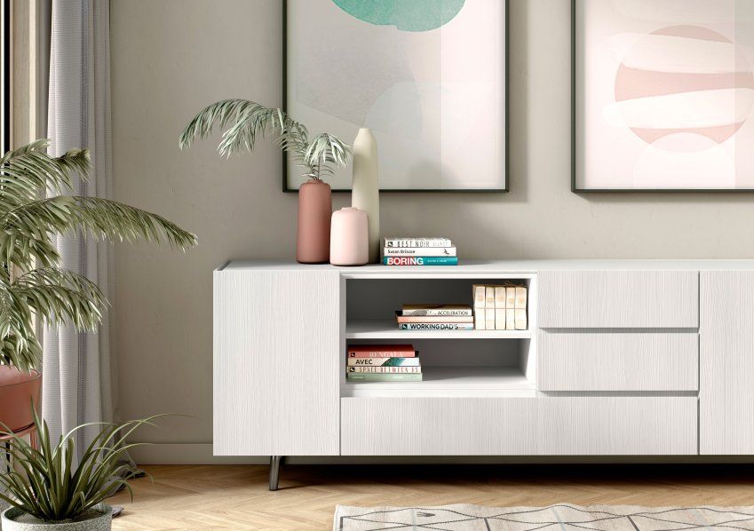 Decoración diseñada con la melamina Pino Cervino de Finsa