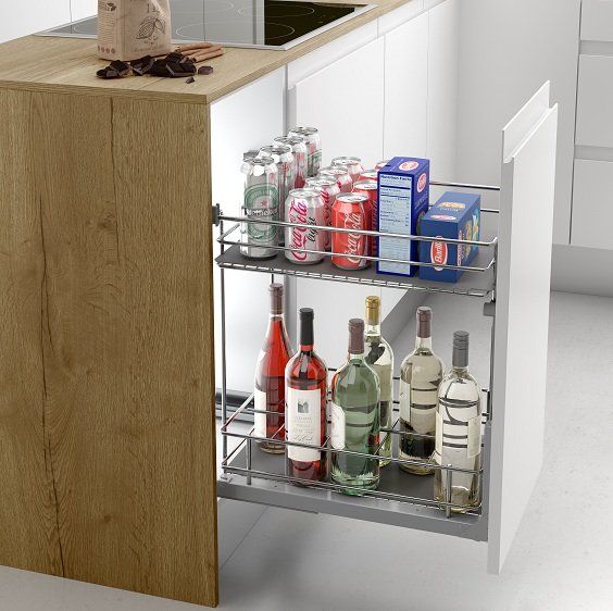 Ejemplo aplicación módulo botellero extraíble de Menage Confort de Berzal Bricomaderas en Valladolid