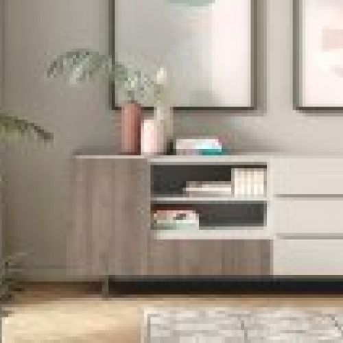 Ambiente diseñado con melamina White SR209 Blues de la gama Studio de Finsa Berzal Bricomaderas Valladolid