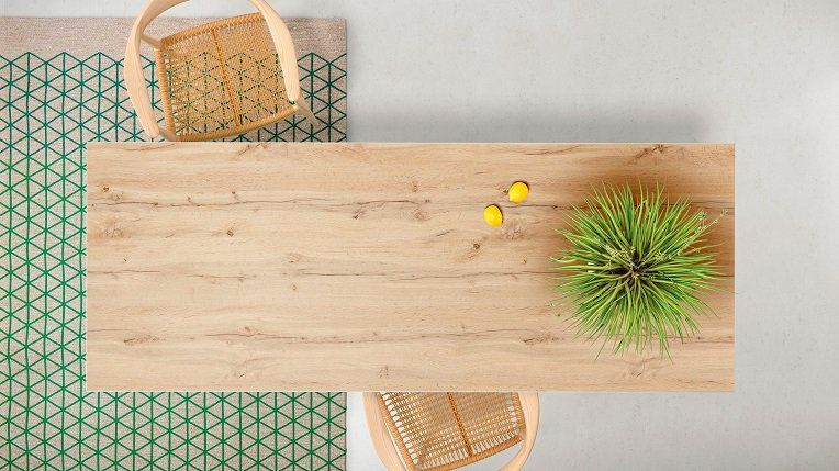 Decoración realizada con Melamina Roble Hércules de Finsa, Berzal Bricomaderas en Valladolid